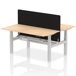 Image of Air B2B 1600x800mm Adjustable 2P Bench Desk CP Maple/Silver + Screen
