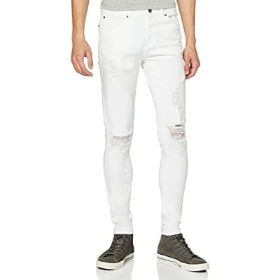 Image of Enzo Men&#039;s Ez383 Skinny Jeans, White (White White), 30W 30L UK