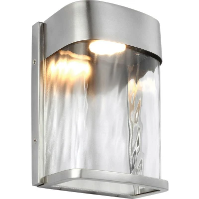 Image of Bennie LED 1 Light Outdoor Small Wall Painted Brushed Steel IP44