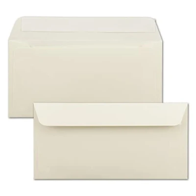 Image of Envelopes Din long //11 cm x 22 //with adhesive bonding, cream paints 90 g/m²//quantity discount! 50 Umschläge