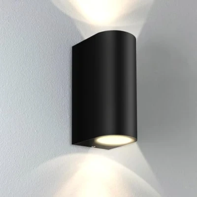 Image of Kerry Outside Wall Lights, Outdoor Lights Main Powered, Up and Down Black Modern Lamp, Gu10 External Sconce IP44 Garden Lighting, Mounted Fixtures for Front Door, Porch, Patio