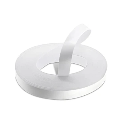 Image of WoodPress® 30mm Pearlised White Melamine Pre Glued Veneer Edging Tape 50m Trade Roll Iron On Wood Application