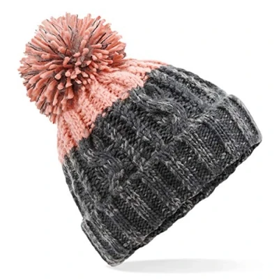Image of Beechfield Apres Beanie Graphite Grey/Blush