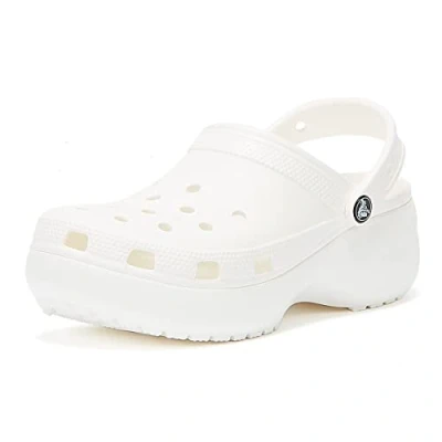 Image of Crocs Women&#039;s Classic Platform Clog W Clogs, White, 7 UK