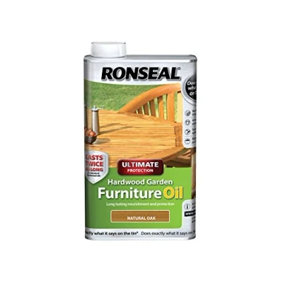 Image of Ronseal UHWGFOO1L 1 Litre Ultimate Protection Hardwood Garden Furniture Oil Oak