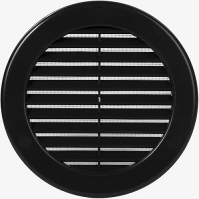 Image of Vent Systems ø100 mm / 4&#039;&#039; Inch Black Soffit Cover Round Air Louver Grille Built in Insect Screen HVAC Vents for Bathroom, Home Office, Kitchen