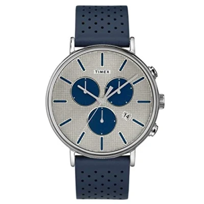 Image of Timex Mens Chronograph Quartz Watch with Leather Strap TW2R97700