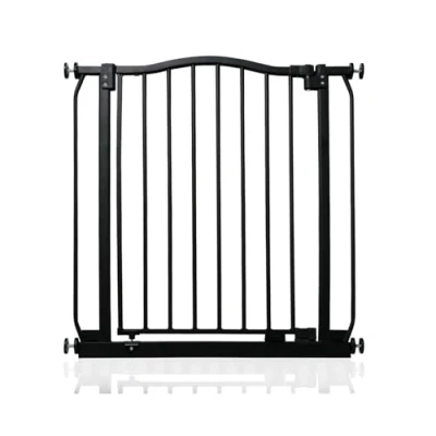Image of Safetots Curved Top Safety Gate, 71cm 80cm, Matt Black, Pressure Fit Stair Baby Gate for Doors Hallways and Spaces, Barrier, Easy Installation