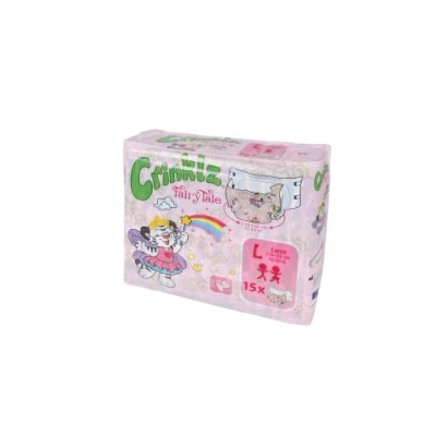 Image of Crinklz FairyTale Nappies with Foil, Green, L, Pack of 15