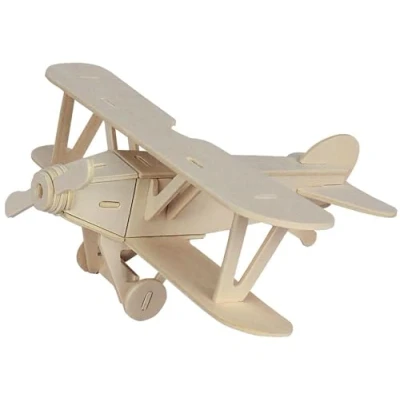 Image of Marabu 0317000000001 Flugzeug Kids 3D Wooden Puzzle Biplane, 25 Pieces, Approx. 21 x 9 cm