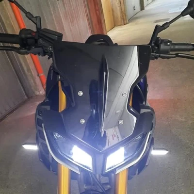 Image of Lorababer Motorcycle ABS Plastics Windscreen Windshield Wind Deflector Flyscreen Screen Front Fairing Compatible with Y amaha FZ 09 MT FZ09 MT09 2017 2018 2019 2020 Accessories (Smoke)