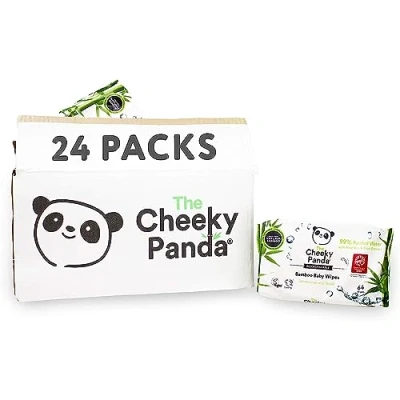 Image of The Cheeky Panda Bamboo Biodegradable Baby Wipes Multipack 1536 Bulk (24 Packs) Sensitive