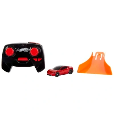 Image of Hot Wheels R/C 1:64 Scale Tesla Roadster, Remote Control Toy Car, Rechargeable with Controller, On or Off Track Racing, For Kids 5 Years Old &amp; Older, HJP78