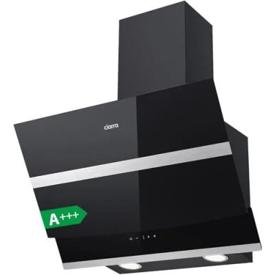 Image of CIARRA&#039; 60 cm Angle Cooker Hood Chimney Extractor with LED and Recirculating &amp; Ducting System Wall Mounted Range 600 mm Fan CBCB6736N,Black