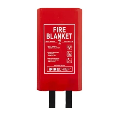 Image of Firechief BPR4/K40 Kitemarked Budget Fire Blanket Commercial (1.8m x 1.8m) With Durable Plastic Case Suitable For Use At Home, In The Workplace And On A Person