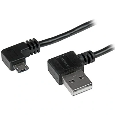 Image of StarTech.com 2m 6 ft Micro USB Cable with Right Angled Connectors M/M A to B 6ft Angle (USB2AUB2RA2M)