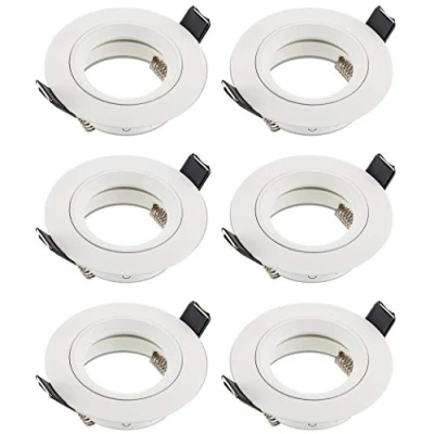 Image of SEBSON 6X Downlights for Ceiling Recessed, Mounting Hole ø65mm, Frame Aluminium Matt White, ø80x24mm LED Spot Lights with GU10 Lamp Holder