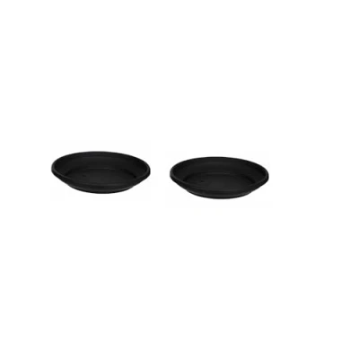 Image of Whitefurze 32cm Venetian Saucers for Round Planters, Black