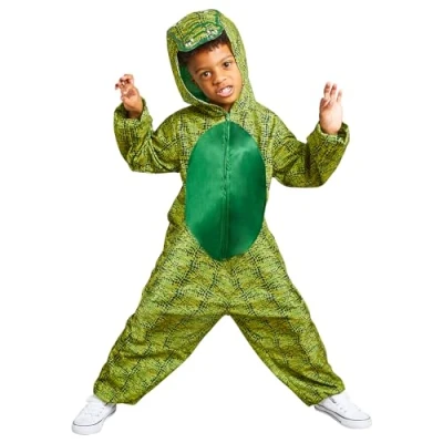Image of Amscan 9908805 Kids Crocodile/Alligator Hooded Onesie World Book Day Fancy Dress Costume Age: 8 10 Yrs