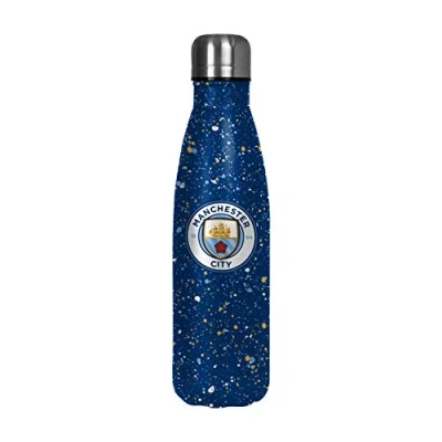 Image of FOCO Premier League Football Manchester City Fan Thermal Paint Splatter Insulated 500ml Bottle