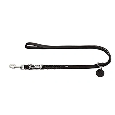 Image of HUNTER Training leash Solid Education, 18/250 Soft genuine cow leather, black