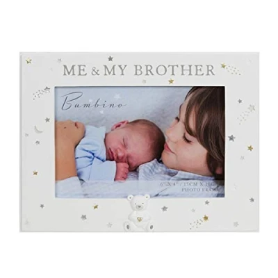 Image of Widdle Celebrations Baby 6 x 4 Photo Frame Cream Unisex Me and My Brother 1032