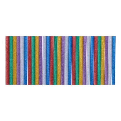 Image of Amtech S1875 Set of Glitter Glue Gun Sticks in 6 Colours, 30 Pieces, 7x100mm for Hot Melt Crafting, Decorating and Bonding