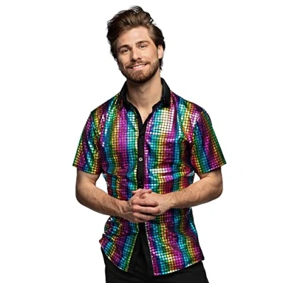 Image of Boland Men&#039;s 2291 Disco Diamond Rainbow Shirt (XXL)
