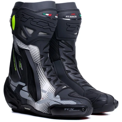 Image of TCX Men&#039;s Rt Race Pro Air Motorcycle Boot, Black White Grey, 11 UK