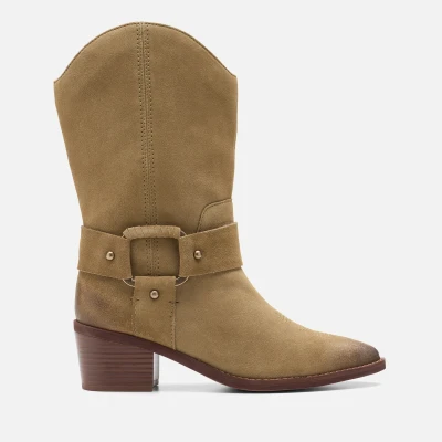 Image of Clarks Women&#039;s Morzine Rise Suede Western Boots UK 4
