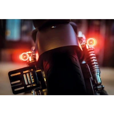 Image of Universal Motorcycle 3 in 1 Turn Signal Tail Brake Light Unit Bullet 1000 DF E Approved Pair (Pack of 2)