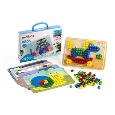 Image of Miniland 31805 Suitcase Pegs 160, Multi Color