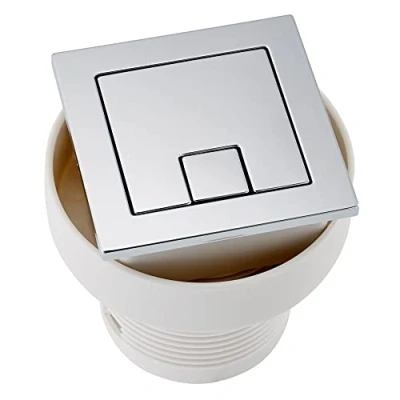 Image of The Home Store Square Toilet Cistern Push Button Dual Air Pneumatic Flush Chrome Bathroom