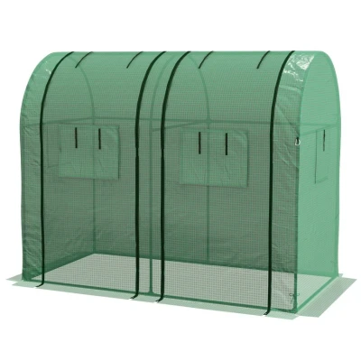 Image of Outsunny Tomato Greenhouse with 2 Roll up Doors Portable Green House 185 x 94 150cm