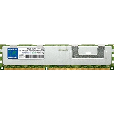 Image of 16GB DDR3 1333MHz PC3 10600 240 PIN ECC REGISTERED DIMM (RDIMM) MEMORY RAM COMPATIBLE WITH SERVERS/WORKSTATIONS/MOTHERBOARDS (2 RANK CHIPKILL)