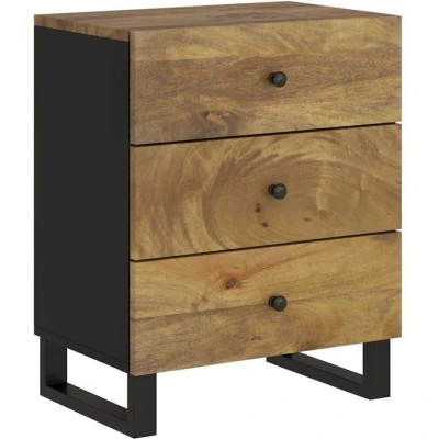 Image of vidaXL Bedside Cabinet 50x33x62 cm Solid Wood Mango&amp;Engineered