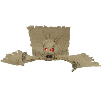 Image of Outsunny Life Size Halloween Animated Crawling Mummy with Glowing LED Eyes