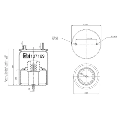 Image of 21321520, 23600767 Boot, air suspension FEBI BILSTEIN 107169 non steered leading axle