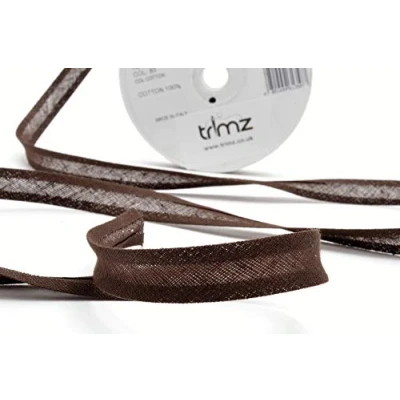 Image of Inastri 14/ 4/ 4 mm Cotton Bias Binding, Brown (Brown) 83
