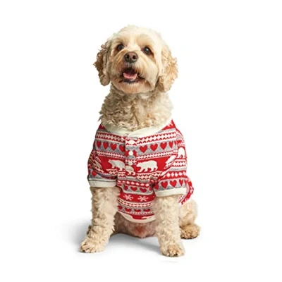 Image of Hatley Men&#039;s Fair Isle Bear &amp; Moose Family Pyjamas Pyjama Sets, Dog Isle, XS