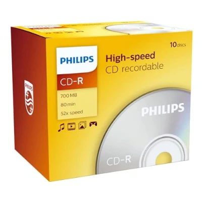 Image of Philips CD R 80 Minute 52x Speed Standard Jewel Case 1 x Pack of 10 Single Discs