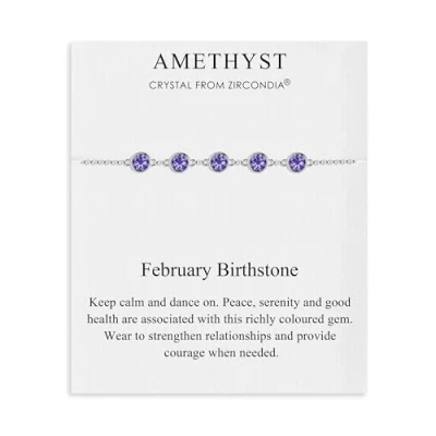 Image of Philip Jones February Birthstone Bracelet Created with Amethyst Zircondia® Crystals