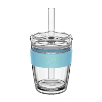 Image of KeepCup Cold Cup Longplay Double Wall Glass Ice Coffee Tumbler with Lid and Straw 12oz (340ml) Cloud