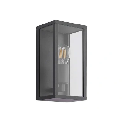 Image of Outdoor Wall Light &#039;Peldar&#039; dimmable (Modern) in Black Made of Aluminium (1 Source, E27) from Lindby lamp for Exterior/Interior Walls, House, Terrace und Balcony
