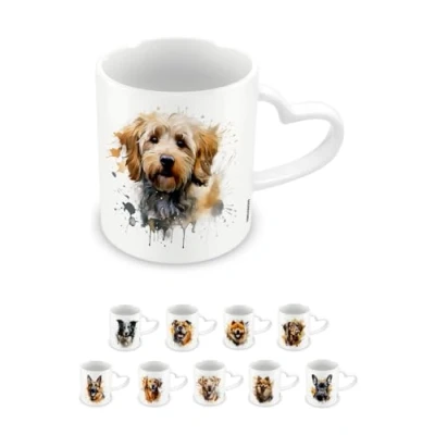 Image of Pyramid International, Love My Dog (Cockapoo), Heart Handle 11oz / 315ml Ceramic Mug, One Size