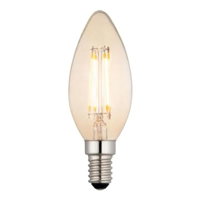 Image of Endon 93027 4w Filament LED Candle, E14, dimmable, 2500K, 360lm, Amber