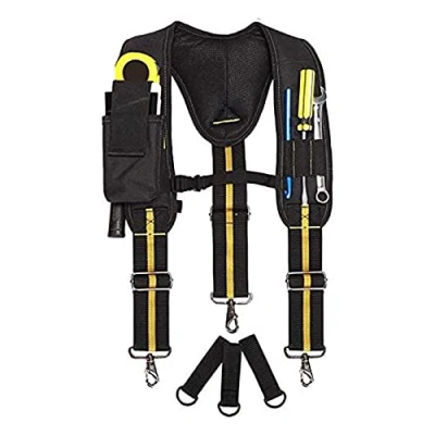 Image of Wincal Tool Belt Storage Vest, Y Shaped Adjustable Electrician Work Hanger with Multiple Pockets, Heavy Duty
