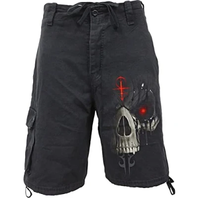 Image of Spiral Dark Death Vintage Cargo Shorts Black S