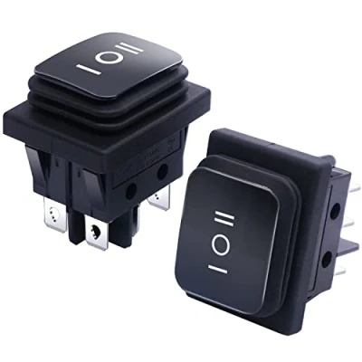 Image of Taiss/2Pcs Waterproof Rocker Toggle Switch Black 16A 250V 20A 125V AC 6 Pins 3 Position ON/Off/ON DPST KCD4 203N BK