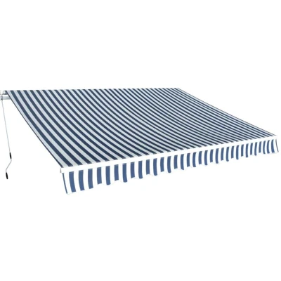 Image of vidaXL Folding Awning Manual Operated 350 cm Blue/White